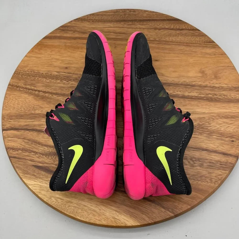 Nike Free 5.0 Shoes Womens Size 9 Black Running Comfort Walking Gym Sneakers
